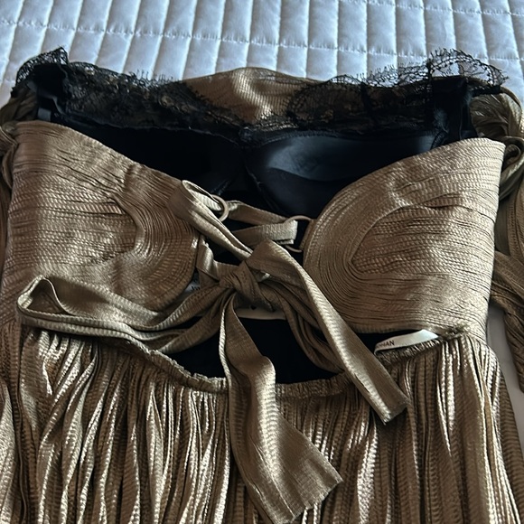 Maria Lucia Hohan Formal Wedding Cocktail Champagne Long Evening Dress. - Picture 6 of 9